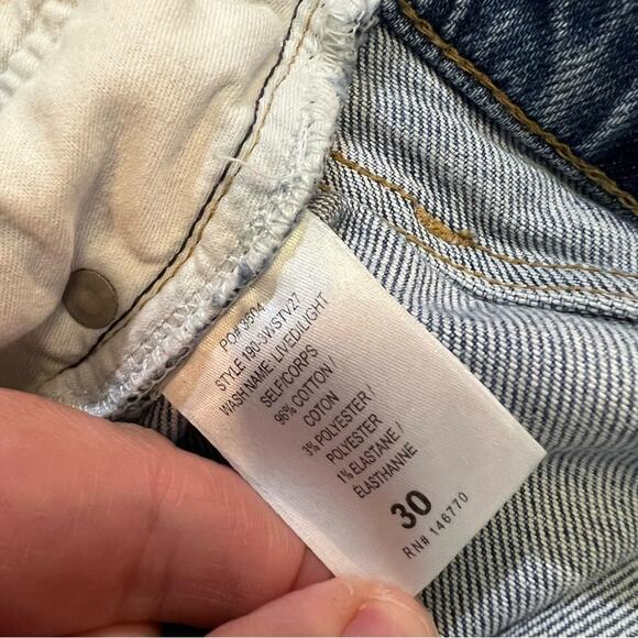 Re/Done Jeans High Rise Stove Pipe Jean in Livedilight Blue size 30 - Picture 7 of 16